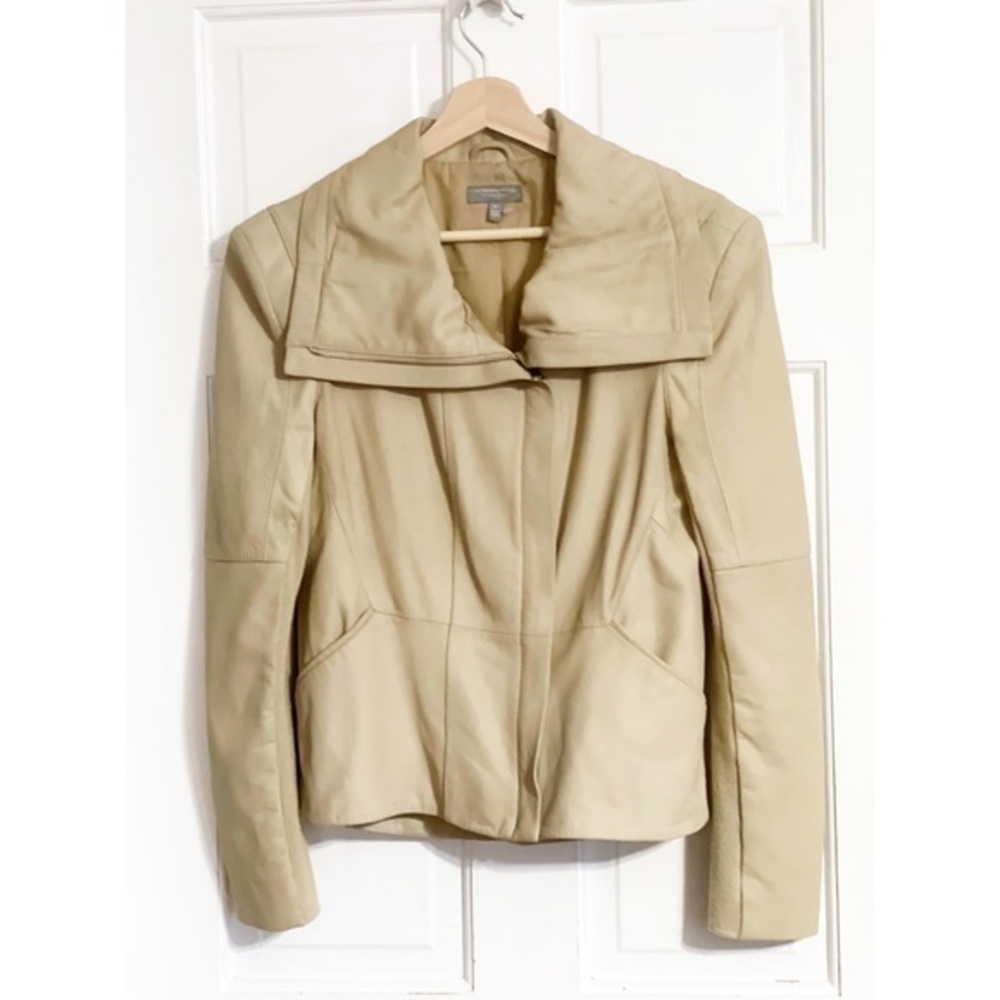 Neiman Marcus Tan Leather Coat